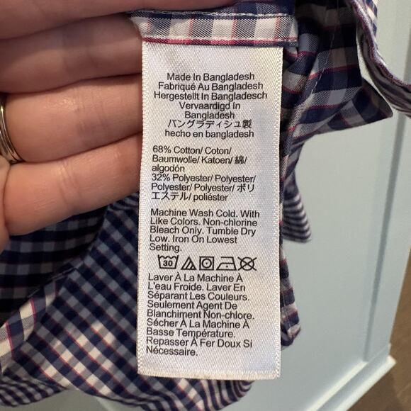 J.Crew Shirt Mens XL Extra Large Blue Gingham Check Performance Slim AS989 - Picture 8 of 10